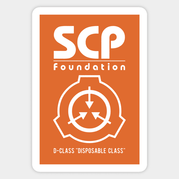 SCP D-Class - white Sticker by HtCRU